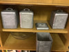 A set of 1950’s French Aluminium Dried Food Storage Canisters