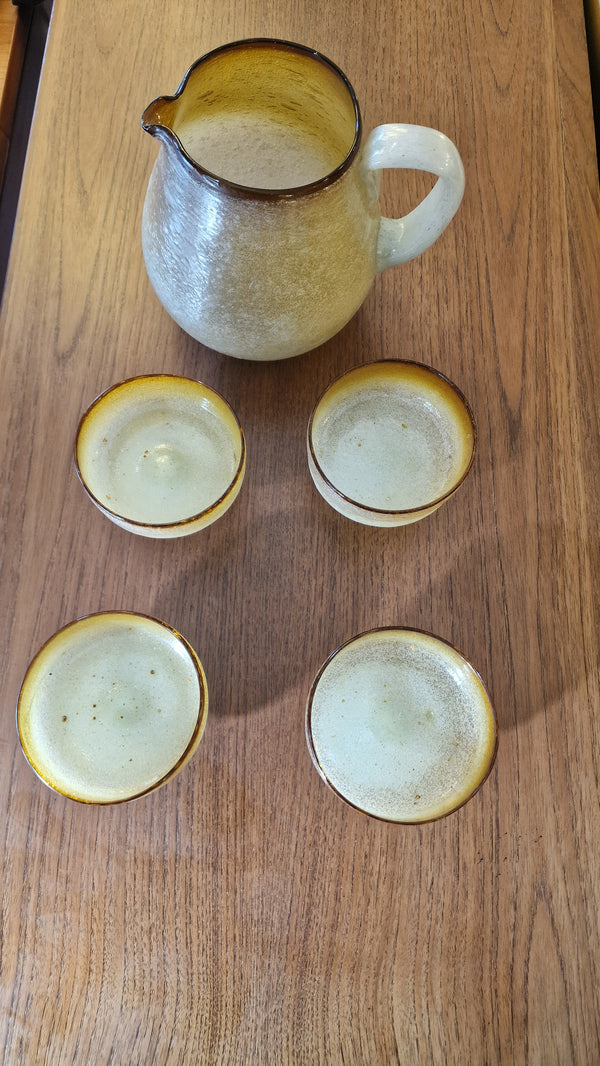 1960s hand blown glass cups&Picher jug