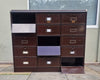Vintage 1950s Roneo French Metal Industrial Lockers Cabinet Filing Drawers