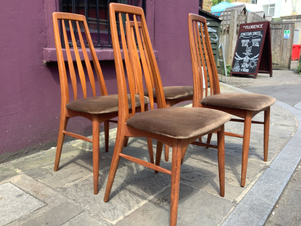 1960s Eva dining chairs by Niels Koefoed