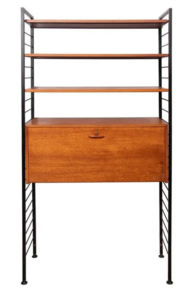 1960s adjustable  Ladderax shelving and desk by Staples