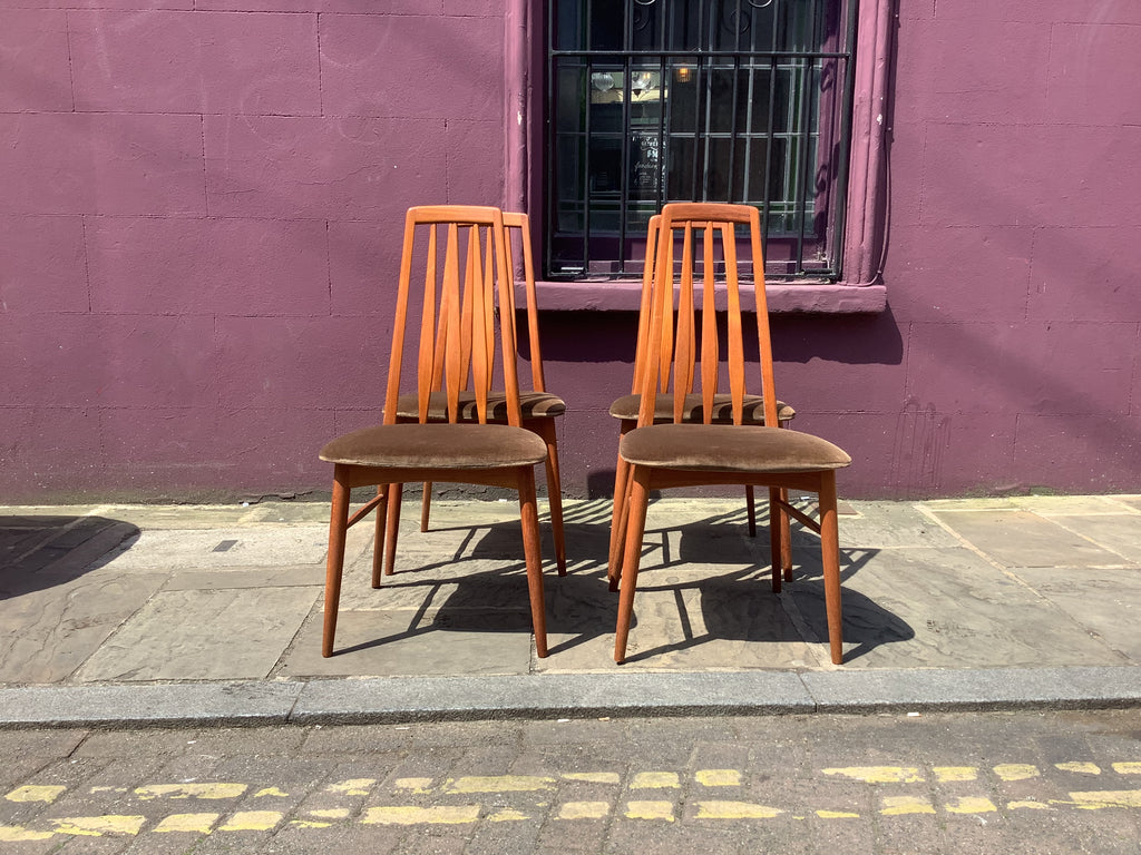 1960s Eva dining chairs by Niels Koefoed