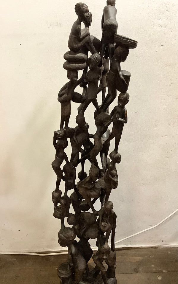 Vintage African carving Tree of Life from Tanzania