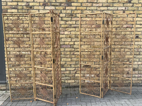1960s bamboo folding screen/divider
