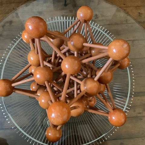Decorative 1960s Atomic wooden Science culture sculpture