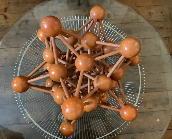 Decorative 1960s Atomic wooden Science culture sculpture