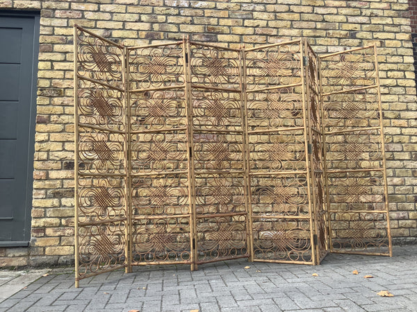 1960s bamboo folding screen/divider