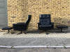 Mid century leather swivel chair & stool Denmark 1970s