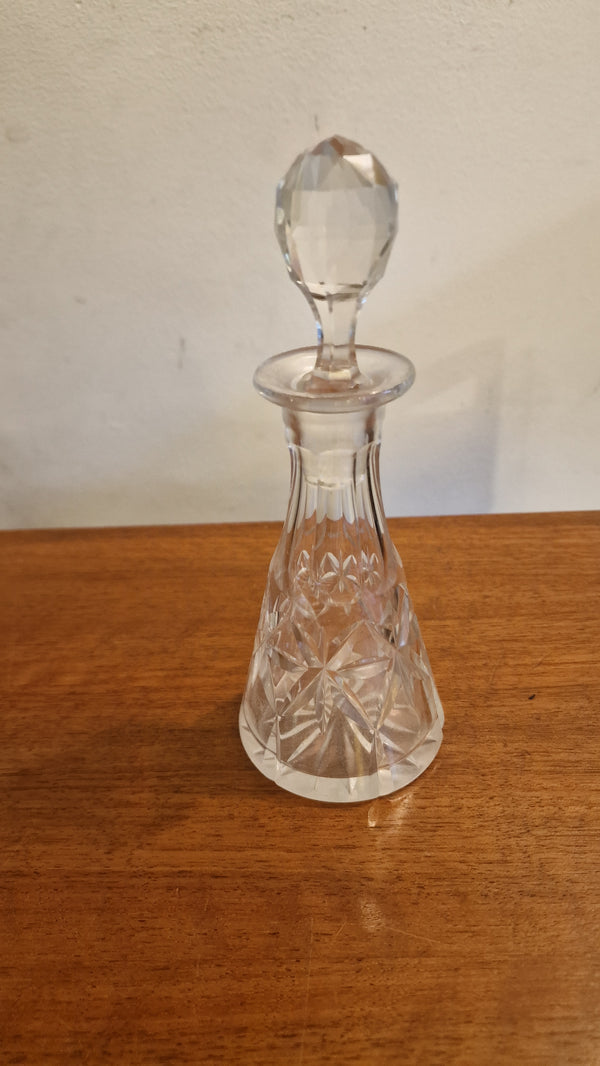 Mid Century Vintage Wine Decanter, English, Cut Glass Spirit Vessel