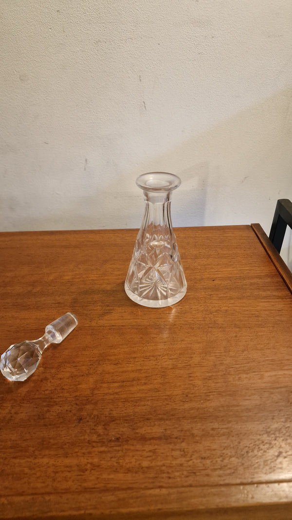 Mid Century Vintage Wine Decanter, English, Cut Glass Spirit Vessel
