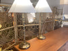 A pair of  Brass Faux-Bamboo Table Lamps,