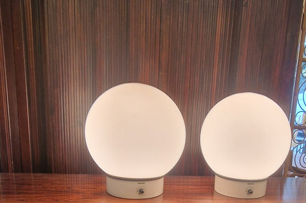 Vintage pair of space age table lamps by National (Panasonic)Cc 1970s