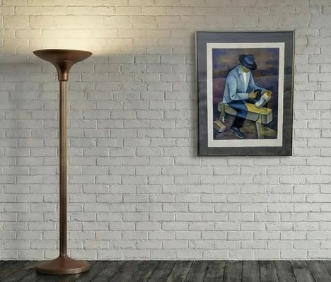 ART DECO ITALIAN FLOOR LAMP IN COPPER