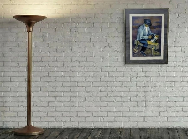 ART DECO ITALIAN FLOOR LAMP IN COPPER