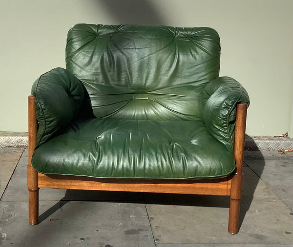 1970s German leather armchairs