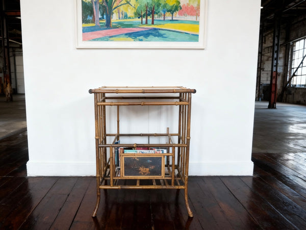 Late 19th Century Hand Painted Tiger Bamboo Side Table