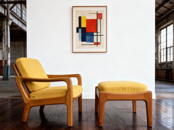 Danish JULL KRISTENSEN ARMCHAIR & foot stool