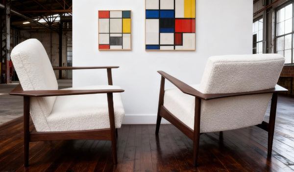 1960's Scandinavian, mid century, modern pair of armchairs