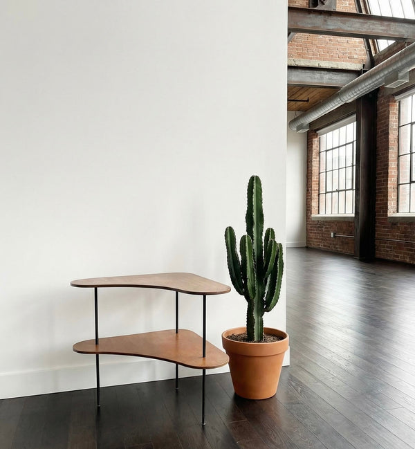 Vintage Swedish metal and teak side table from the 1960s
