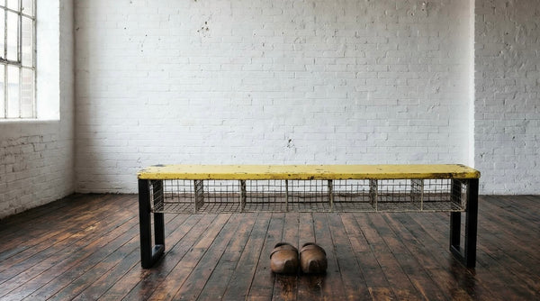 School Vintage Pigeon Hole Bench