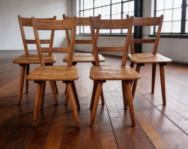 Set of 4 Tubingen Chairs by Adolf Schneck for Schafer 1930 1940 Vintage 40s