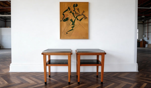 A pair of  Belgium Deco side tables
