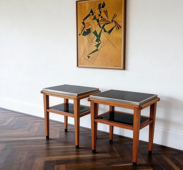 A pair of  Belgium Deco side tables
