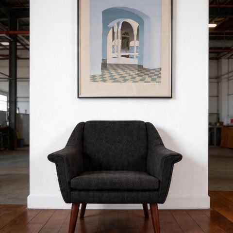 1960s Reupholstered Danish armchair