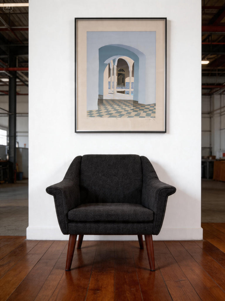 1960s Reupholstered Danish armchair