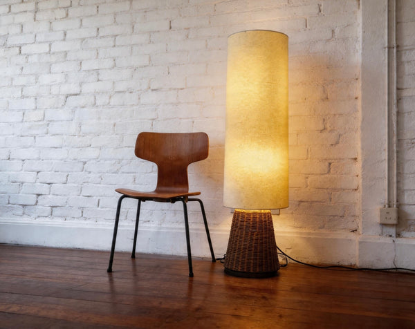 1970s large rattan lamp Cc Japan