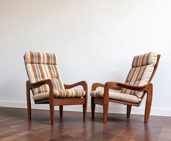 Danish high back armchairs
