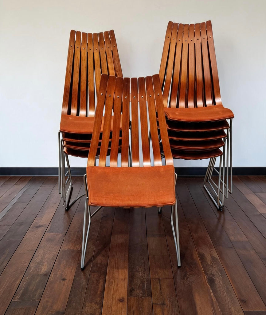 Set of eight ‘Scandia’ rosewood dining chairs, designed by Hans Brattrud for Hove Møbler