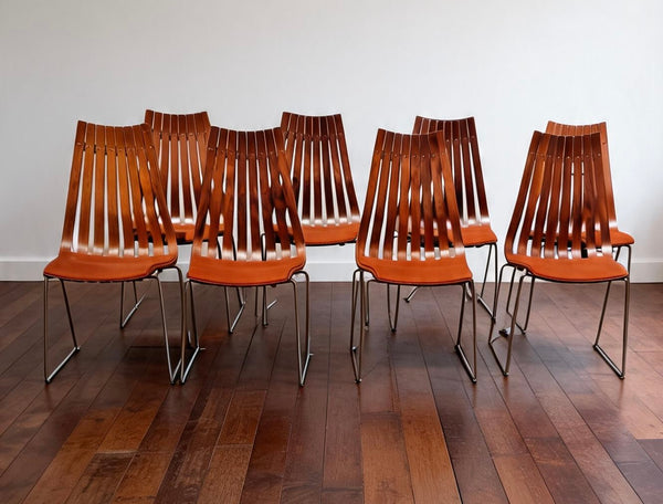 Set of eight ‘Scandia’ rosewood dining chairs, designed by Hans Brattrud for Hove Møbler