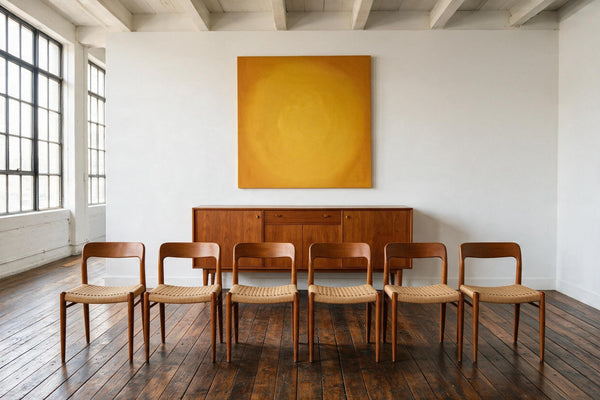 1960s Model 75 dining chairs designed by Niels Otto Moller