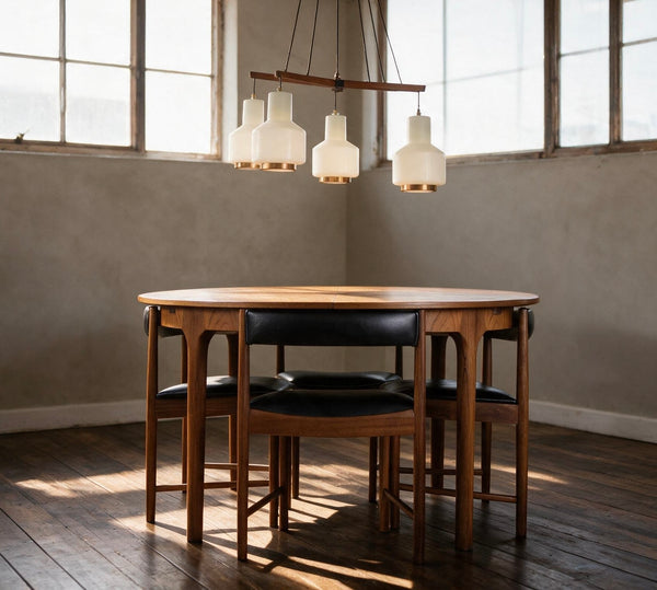 1960s dining table and 4x chairs by Mclntosh