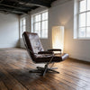 1960s  brown leather Easy chair attributed to Andre Vandenbeuck