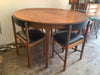 1960’s Mcintoah round extending dining table 4x chairs