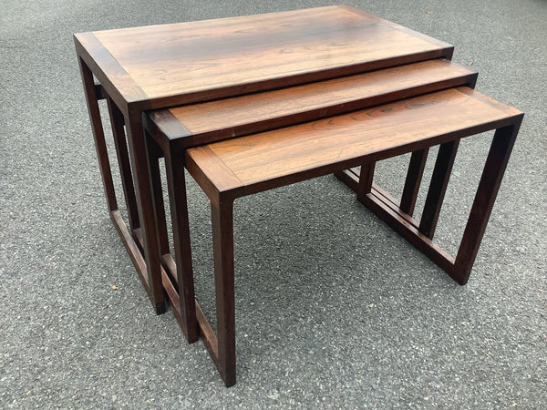 Danish Midcentury Rosewood Nest of Tables by Kai Kristiansen for Vildbjerg Mobelfabrik c.1960