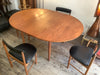 1960’s Mcintoah round extending dining table 4x chairs