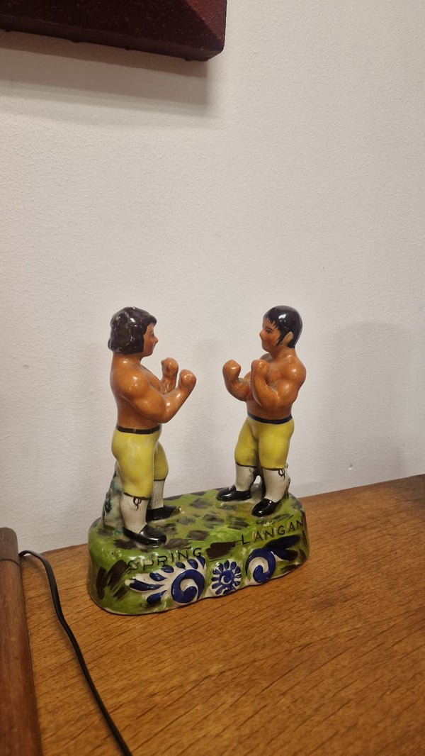 1920's Boxing Figurine  Centenary of Spring v Langan fight