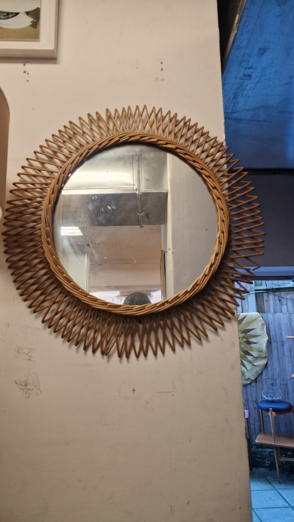 Vintage Rattan Sun mirror