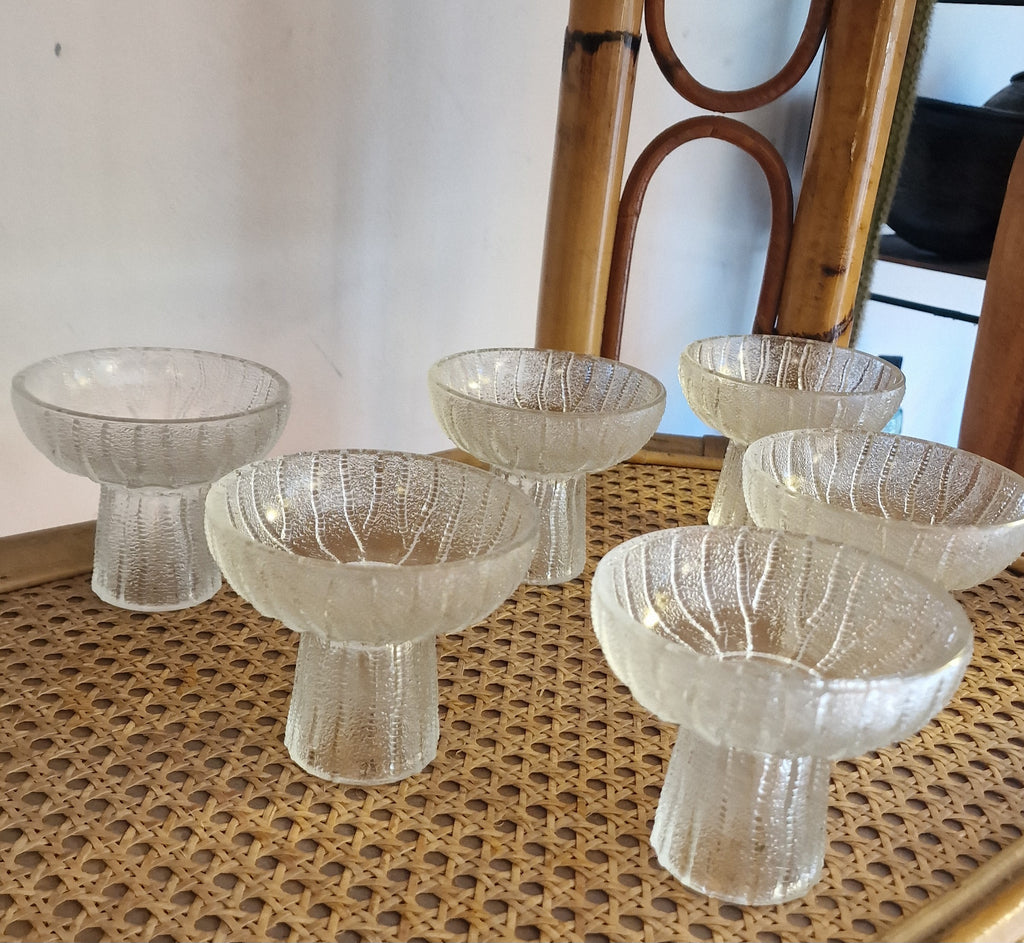6 pedestal bowls 1960s by Obergalas