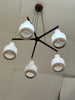 1950's 5 arms opal glass and copper chandelier attribute to Stilnovo