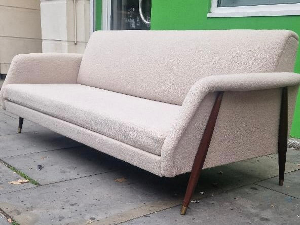 1950s reupholstered Scandinavian Daybed sofa