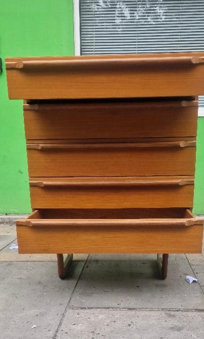 Vintage 1970s Uniflex Gunther Hoffstead Teak Chest of Drawers