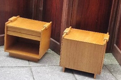1970s French pair of bedside cabinets