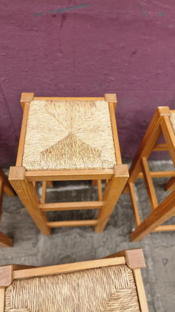 1970's French bar stools in the style of Charlotte Perriand