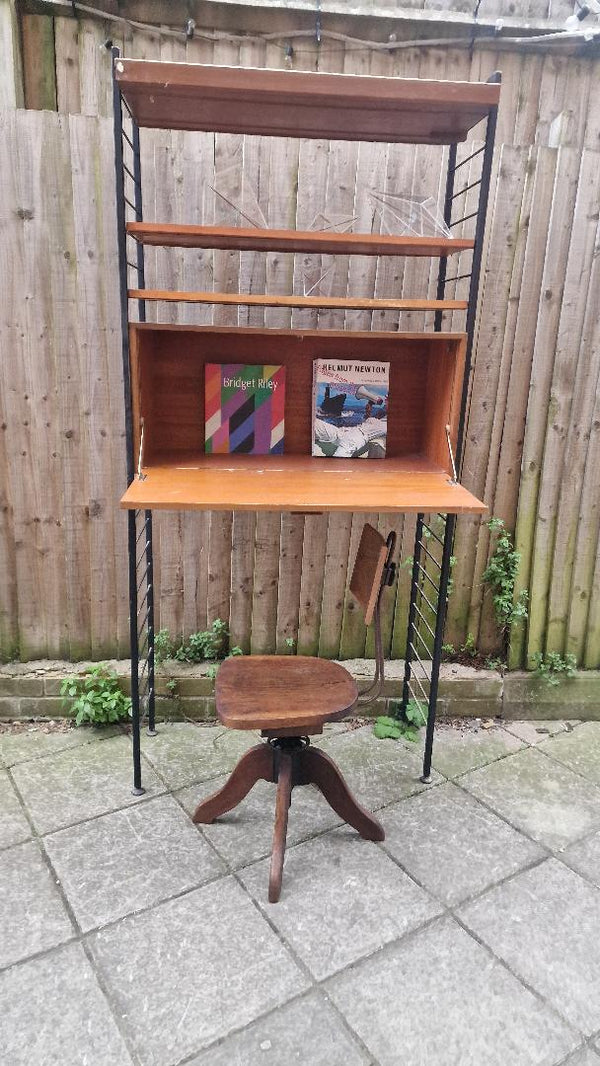 1960s adjustable  Ladderax shelving and desk by Staples