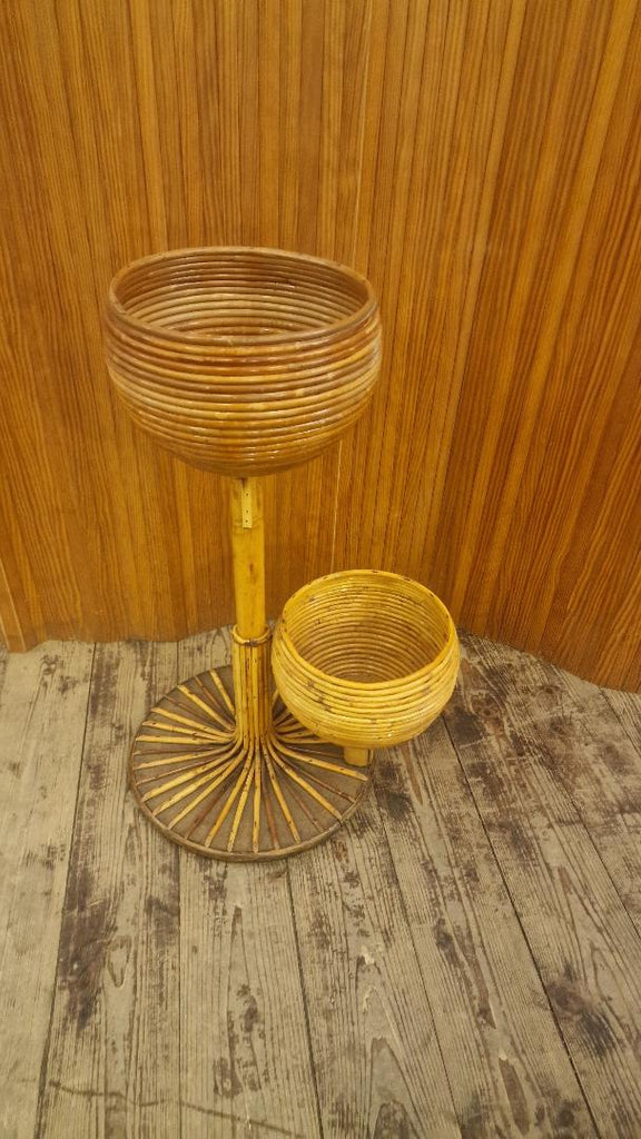Vintage Rattan plant holder 1970's