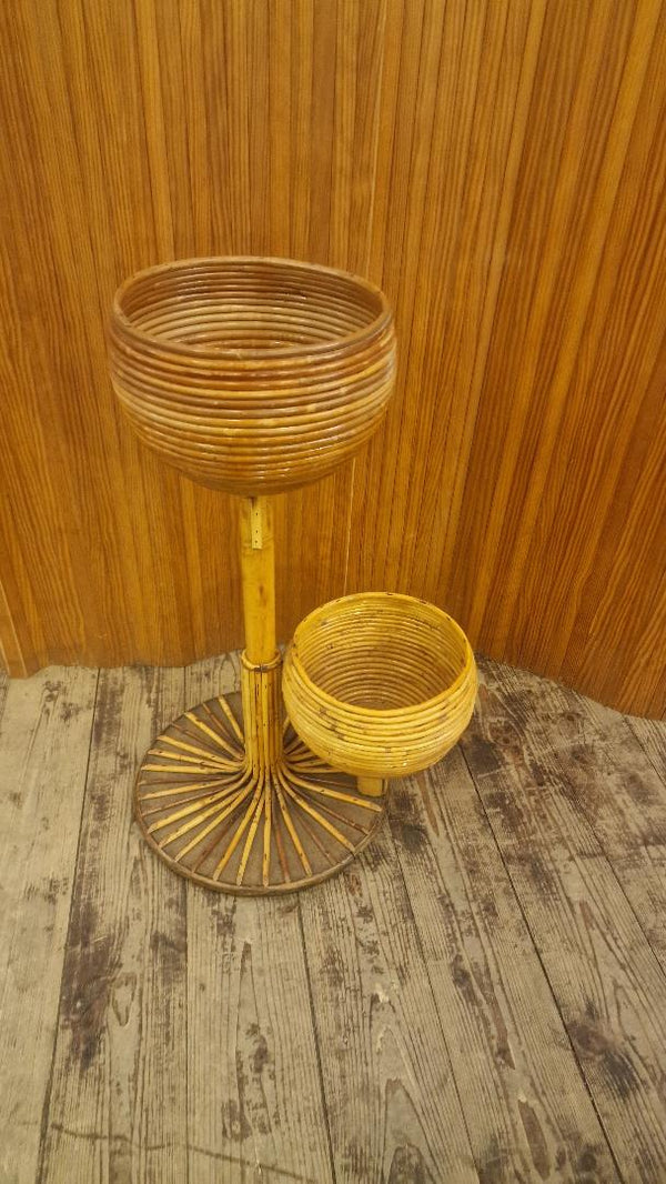 Vintage Rattan plant holder 1970's
